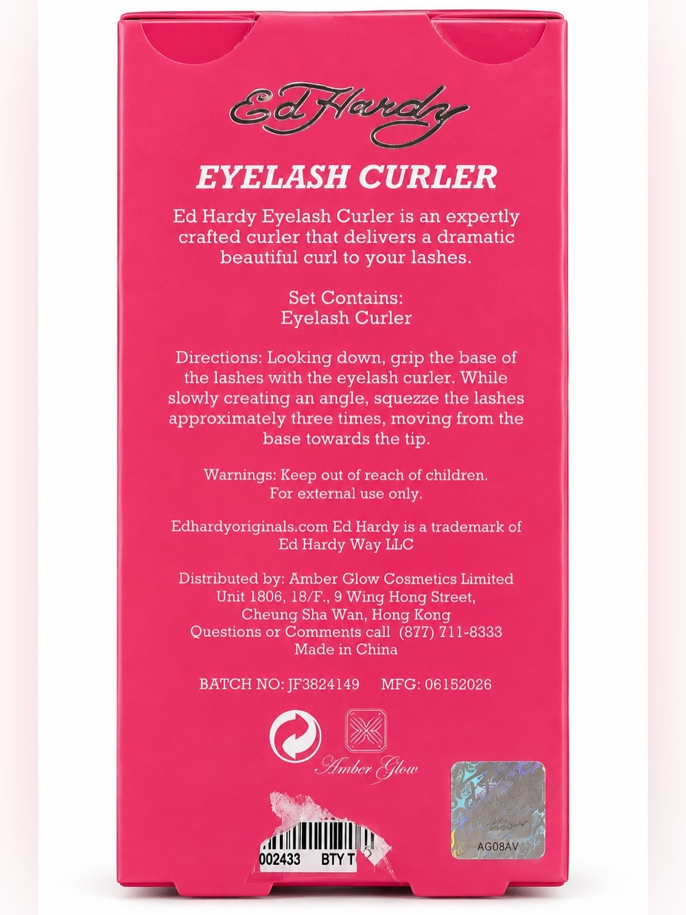 Ed Hardy Hot Pink Eyelash Curler - Picture 2 of 2